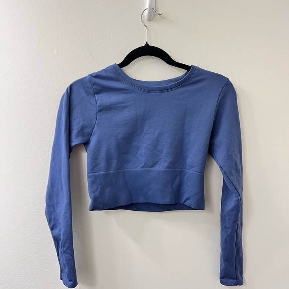aerie Tops - Aerie Blue Long Sleeve Crop Top